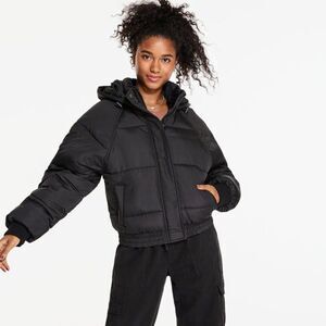 Aeropostal Oversized Quilted Hooded Puffer Jacket in Black Women's Sze XL NWT